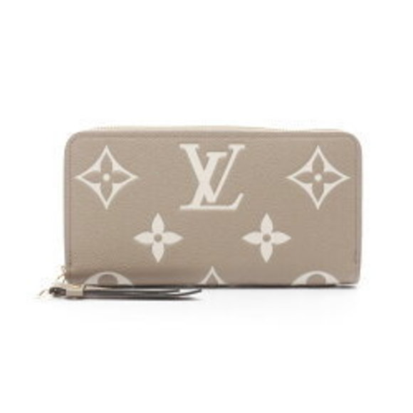 Louis Vuitton Zippy Wallet Long Leather Empreinte Beige Ivory White - Picture 1 of 5